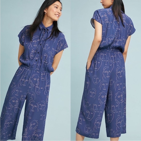 Anthropologie Corey Lynn Calter Malia Cropped Wide-Leg Jumpsuit - Picture 2 of 6